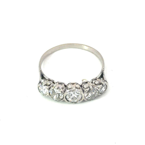 Bague 54 Bague vintage en platine et diamants taille ancienne 58 Facettes