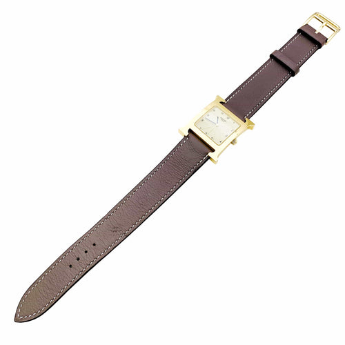 Montre Hermès Heure H - Montre en plaqué or et acier 58 Facettes 35492