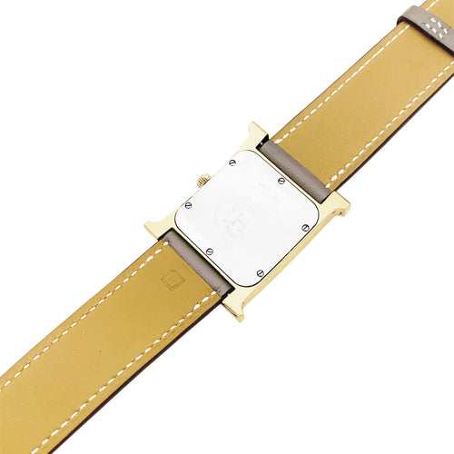 Montre Hermès Heure H - Montre en plaqué or et acier 58 Facettes 35492