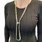 Collier Collier sautoir en or blanc, perles de Tahiti et diamants 58 Facettes 35701