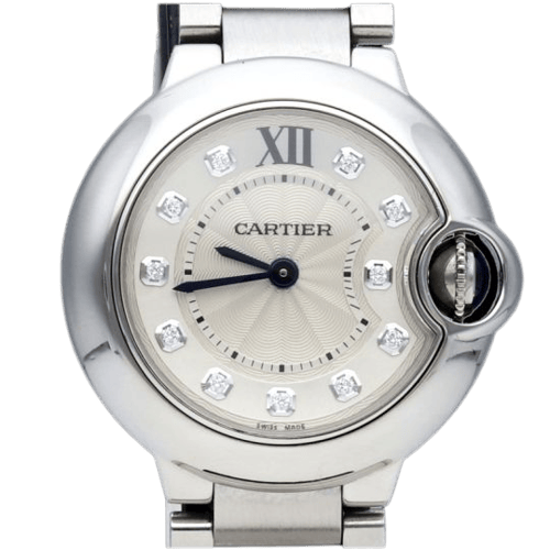 Cartier Ballon Bleu - Montre en acier et diamants