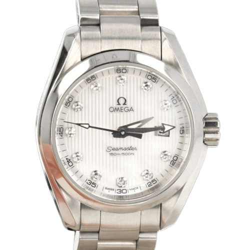 Omega Seamaster Aqua Terra - Montre femme en acier et diamants