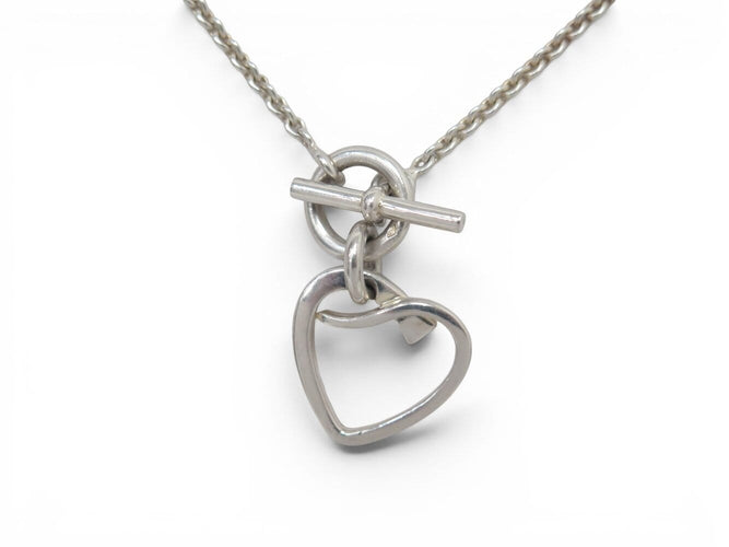 Collier Hermès Amulette Cœur - Collier en argent massif et diamant 58 Facettes 275840