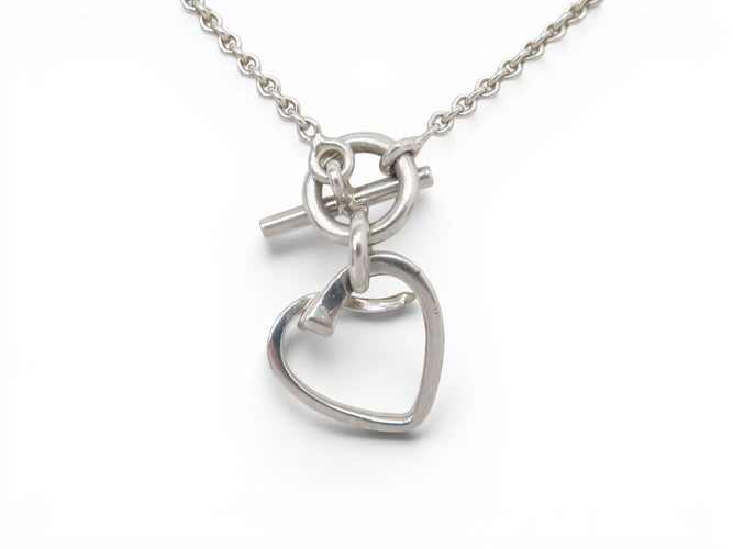 Collier Hermès Amulette Cœur - Collier en argent massif et diamant 58 Facettes 275840
