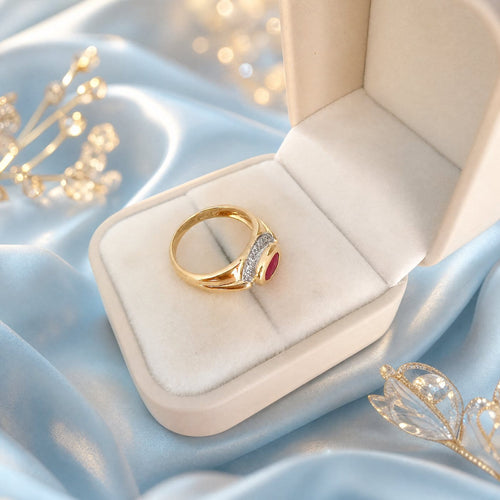 Bague 52.5 Bague en or 18 carats, rubis et diamants 58 Facettes 1788