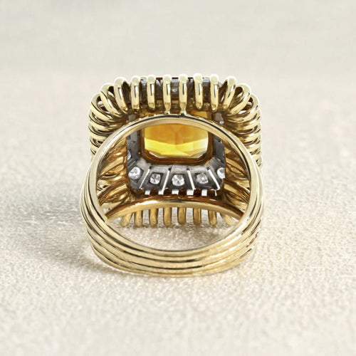 Bague 53 Bague cocktail en or rose, citrine et diamants 58 Facettes OC-61H00029