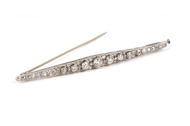 Broche Art déco - Broche en platine et diamants taille ancienne 58 Facettes B886