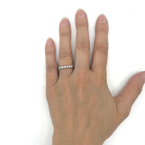 Bague 49 Alliance tour complet en or blanc et diamants 58 Facettes Z15B51633