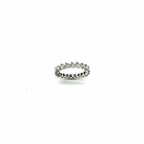 Bague 49 Alliance tour complet en or blanc et diamants 58 Facettes Z15B51633