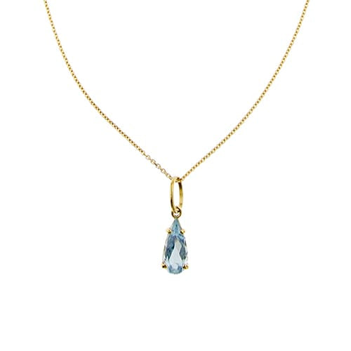 Collier Collier avec pendentif en or jaune et aigue-marine 58 Facettes 40531