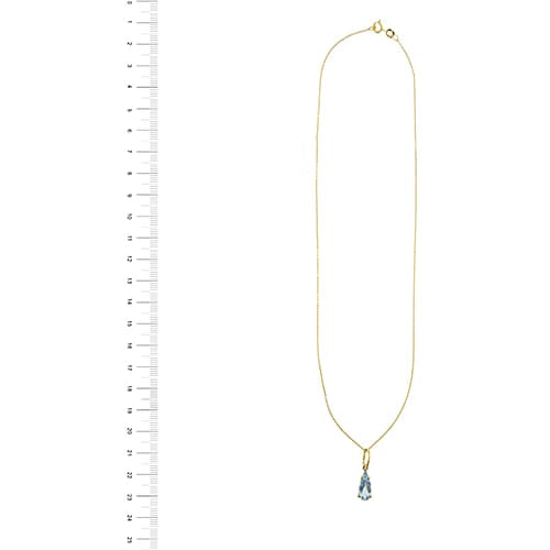Collier Collier avec pendentif en or jaune et aigue-marine 58 Facettes 40531