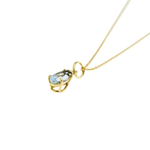 Collier Collier avec pendentif en or jaune et aigue-marine 58 Facettes 40531