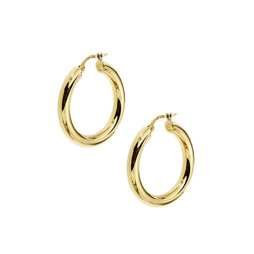 Boucles d'oreilles Unoaerre - Boucles d'oreilles créoles en or jaune 58 Facettes 38892
