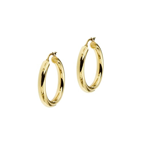 Boucles d'oreilles Unoaerre - Boucles d'oreilles créoles en or jaune 58 Facettes 38892