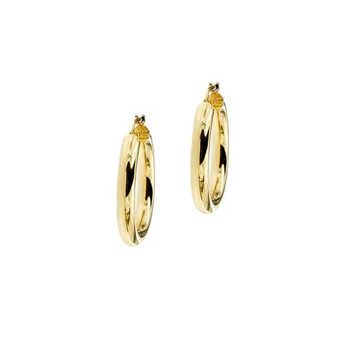Boucles d'oreilles Unoaerre - Boucles d'oreilles créoles en or jaune 58 Facettes 38892
