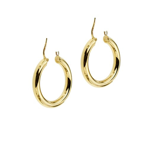 Boucles d'oreilles Unoaerre - Boucles d'oreilles créoles en or jaune 58 Facettes 38892