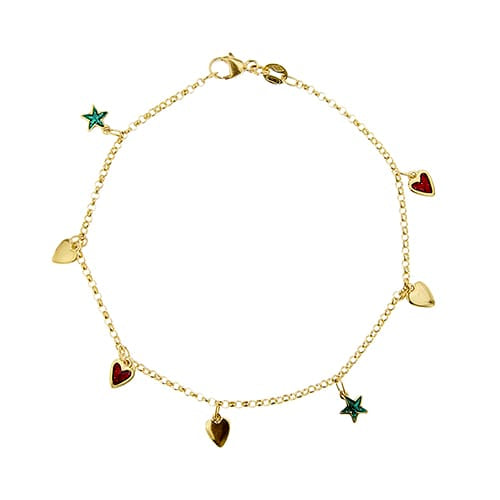 Bracelet Bracelet à charms émaillés en or jaune 58 Facettes 39641