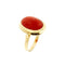 Bague 56 Bague en or jaune 18 ct et corail rouge 58 Facettes 38376
