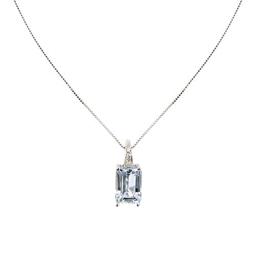Collier Vieri - Collier en or blanc avec aigue-marine et diamants 58 Facettes 38678