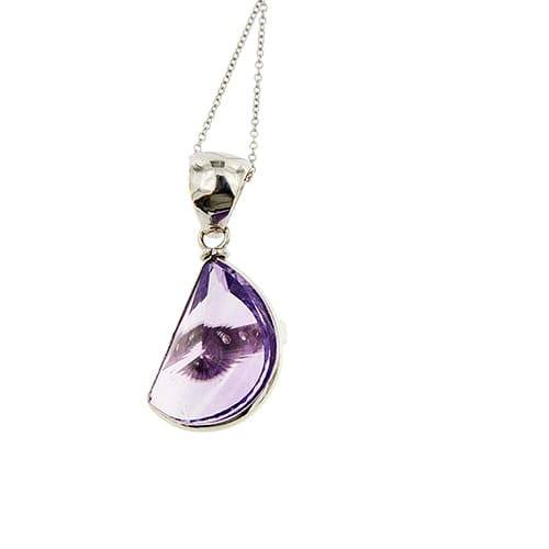 Collier Vieri - Collier en or blanc avec améthyste et diamants 58 Facettes 37363