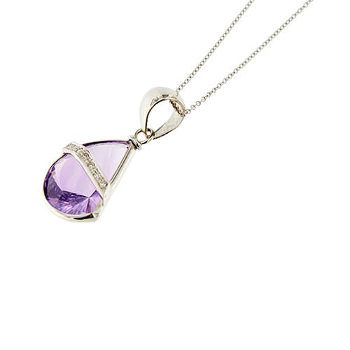 Collier Vieri - Collier en or blanc avec améthyste et diamants 58 Facettes 37363