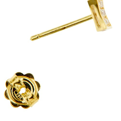 Boucles d'oreilles Boucles d'oreilles puces en or jaune et diamants 0,18 ct 58 Facettes 25539