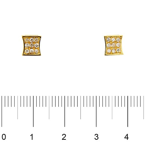 Boucles d'oreilles Boucles d'oreilles puces en or jaune et diamants 0,18 ct 58 Facettes 25539