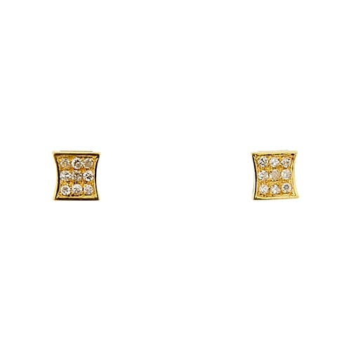 Boucles d'oreilles Boucles d'oreilles puces en or jaune et diamants 0,18 ct 58 Facettes 25539