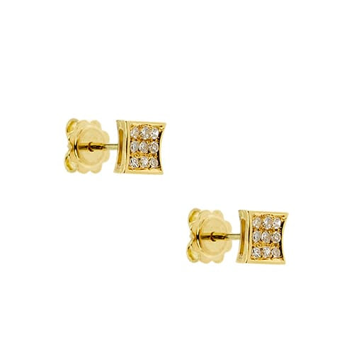 Boucles d'oreilles Boucles d'oreilles puces en or jaune et diamants 0,18 ct 58 Facettes 25539