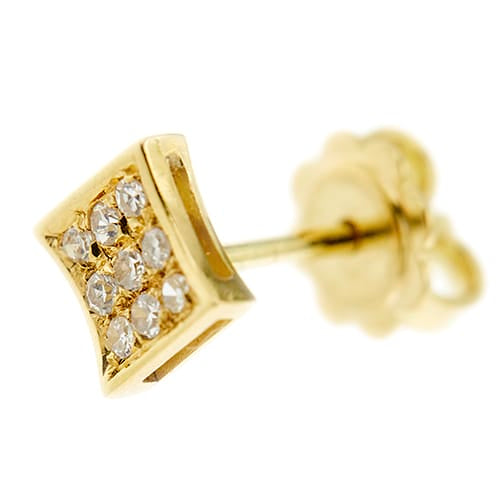 Boucles d'oreilles Boucles d'oreilles puces en or jaune et diamants 0,18 ct 58 Facettes 25539