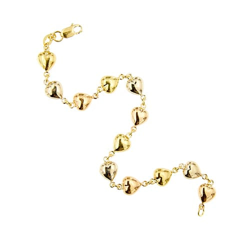 Bracelet Bracelet à cœurs en trois ors 58 Facettes 41400