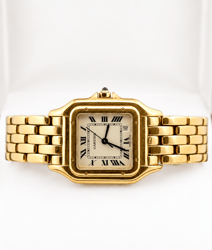 Montre Cartier Panthère - Montre Medium Date en or jaune 18 carats 58 Facettes Cp
