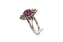 Bague 52 Art Déco - Bague en or blanc, rubis et diamants taille rose 58 Facettes 23846
