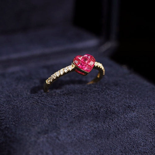 Bague 53 Heart to Have - Bague Ruby by Heart en or 18K, rubis et diamants 58 Facettes GBR1222YG