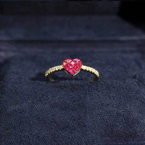 Bague 53 Heart to Have - Bague Ruby by Heart en or 18K, rubis et diamants 58 Facettes GBR1222YG