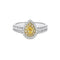 Bague 53 Bague poire en or blanc 18K et diamants jaunes 0,50 ct 58 Facettes GBR1244WG