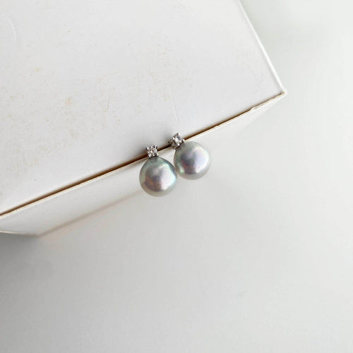 Boucles d'oreilles Underwater - Boucles d'oreilles en or blanc, perles Akoya et diamants 58 Facettes GER1326WG