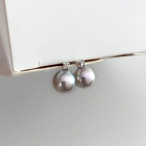 Boucles d'oreilles Underwater - Boucles d'oreilles en or blanc, perles Akoya et diamants 58 Facettes GER1326WG