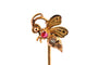 Broche Art Nouveau - Broche en or jaune, rubis et diamants taille rose 58 Facettes B888