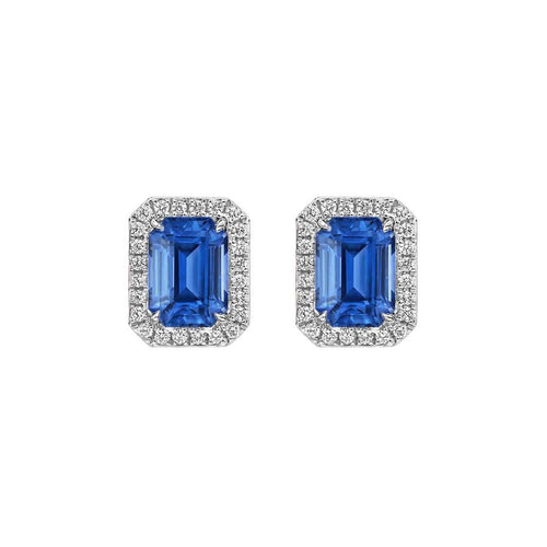 Boucles d'oreilles One of A Kind - Boucles d'oreilles en or blanc, saphirs et diamants 58 Facettes GER1043WG