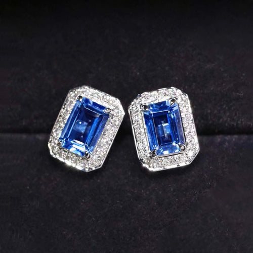Boucles d'oreilles One of A Kind - Boucles d'oreilles en or blanc, saphirs et diamants 58 Facettes GER1043WG
