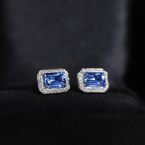 Boucles d'oreilles One of A Kind - Boucles d'oreilles en or blanc, saphirs et diamants 58 Facettes GER1043WG