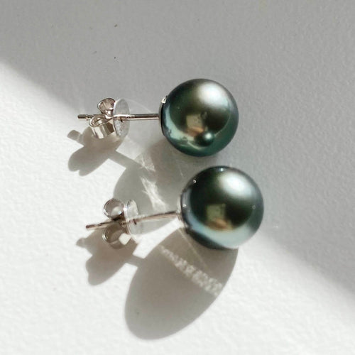 Boucles d'oreilles Underwater - Boucles d'oreilles en or blanc et perles de Tahiti 58 Facettes GER1322WG