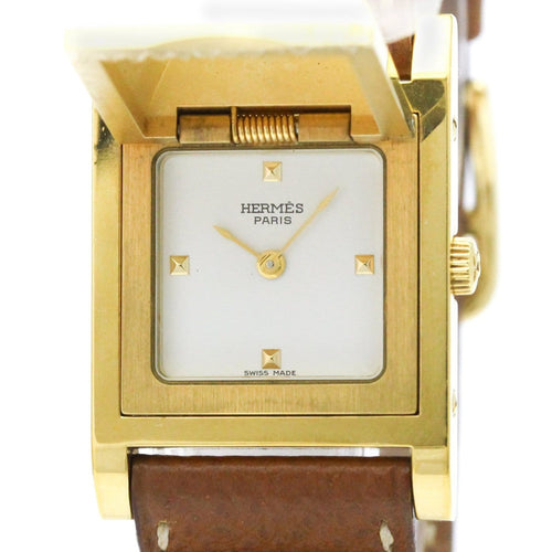 Montre Hermès Médor - Montre quartz en métal plaqué et cuir 58 Facettes nb2sumnyp4