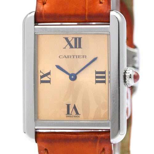 Montre Cartier Tank Solo - Montre quartz en or rose et alligator 58 Facettes cq49kyc09u