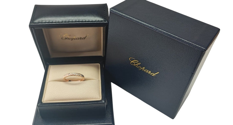 Bague 51.5 Chopard Ice Cube - Bague en or rose 18K et diamants 58 Facettes chop.all