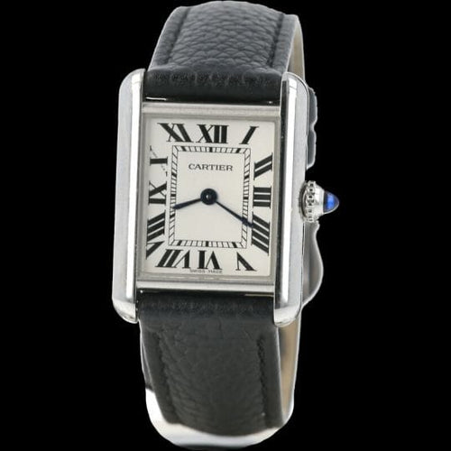 Montre Cartier Tank Must - Montre quartz bracelet cuir noir 58 Facettes MT47217