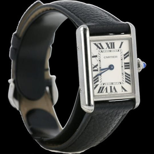 Montre Cartier Tank Must - Montre quartz bracelet cuir noir 58 Facettes MT47217