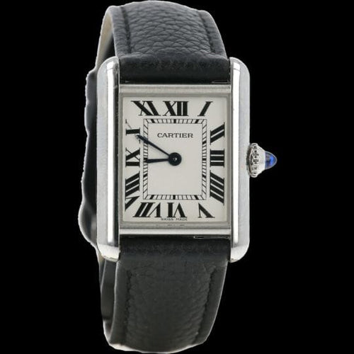 Montre Cartier Tank Must - Montre quartz bracelet cuir noir 58 Facettes MT47217