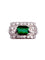 Bague 62 Bague Art déco en or blanc, platine, émeraude et diamants 58 Facettes VINTAGE BG